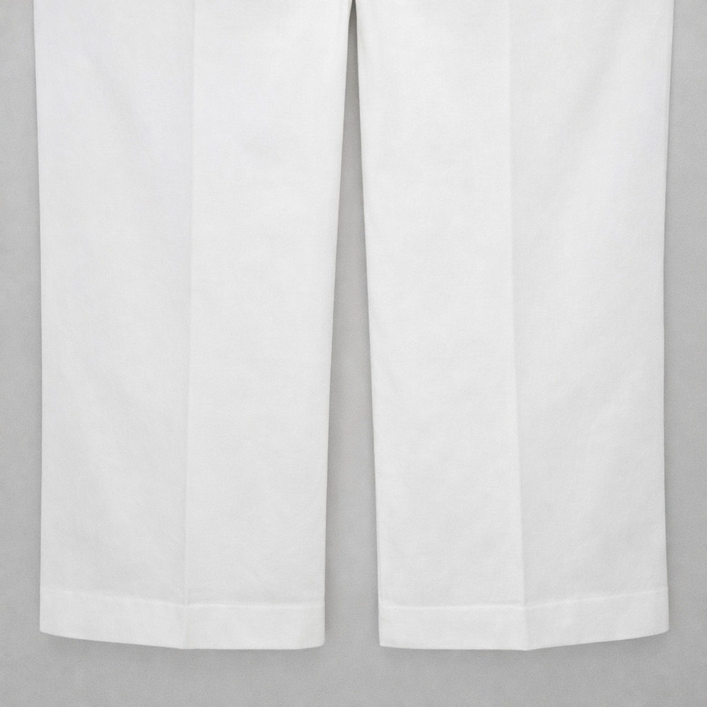 Vintage Milly of New York Y2K Wide Leg Trousers White Cotton Silk Lined Size 10 - Picture 6 of 9